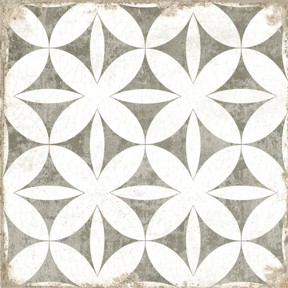 Carrelage Effet Carreau de Ciment Vieilli Grafton Abbey Taupe 20x20 cm de Nanda Tiles
