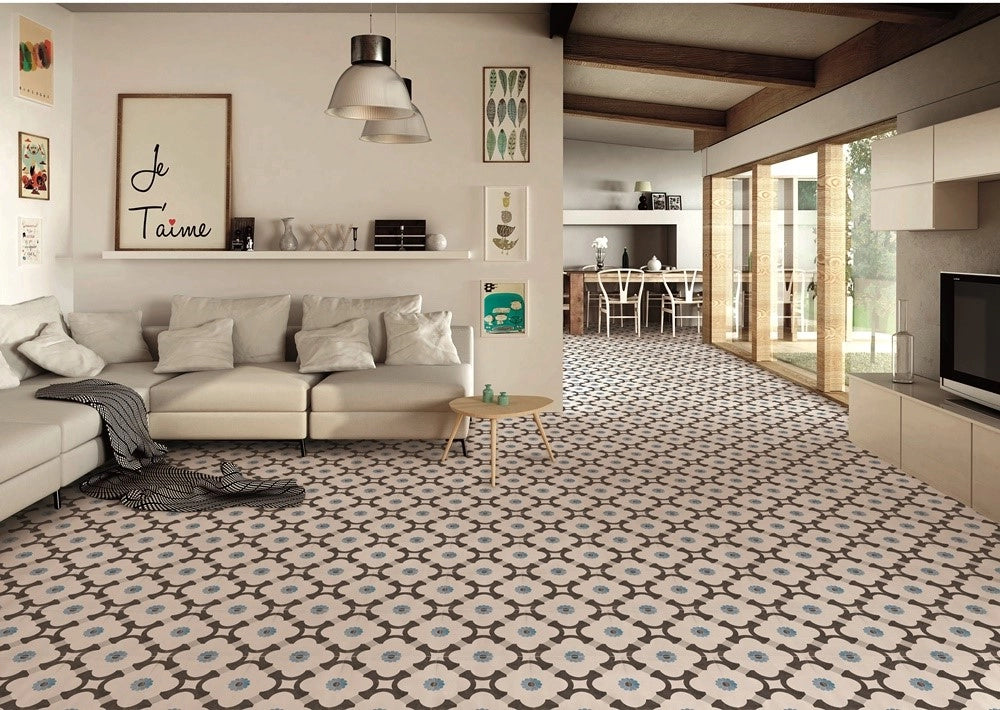 Carrelage Effet carreau de ciment Hydraulic Henley Cold 15x15 cm