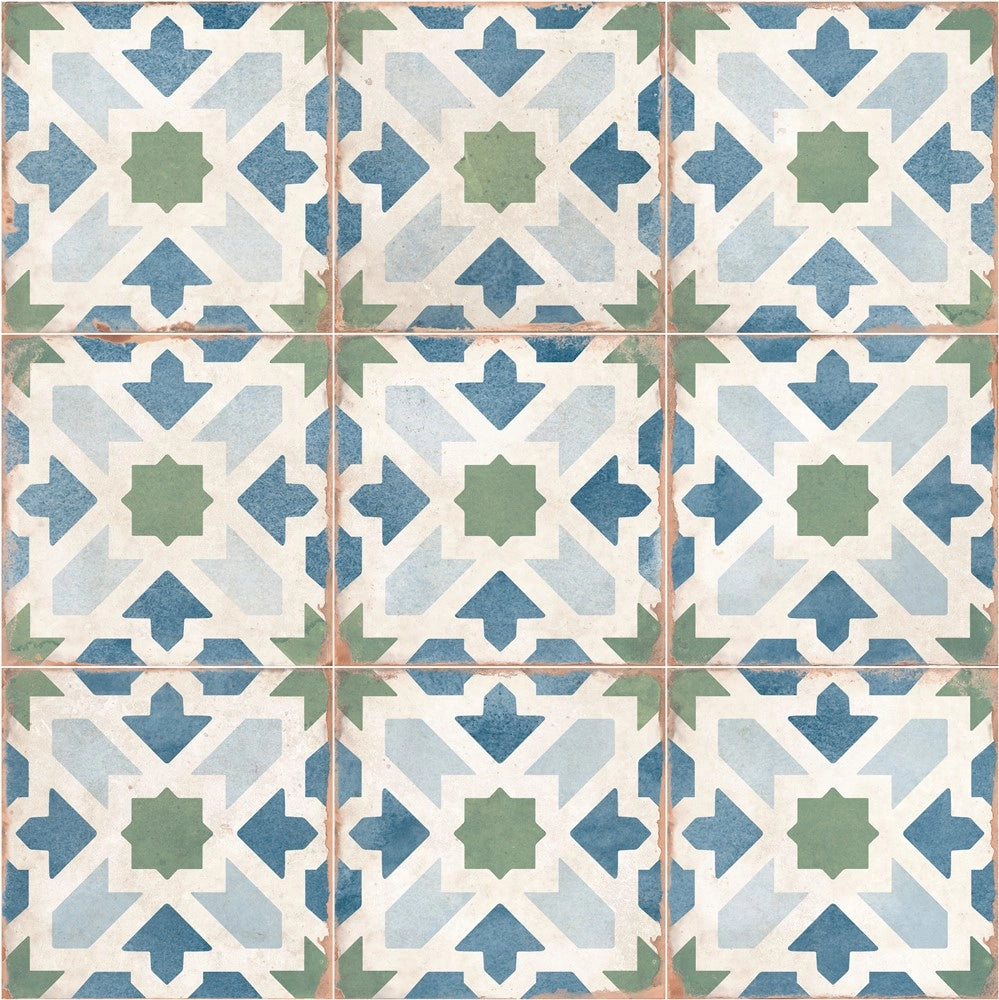 Carrelage Effet carreau de ciment Hydraulic Kelsey Cold 15x15 cm