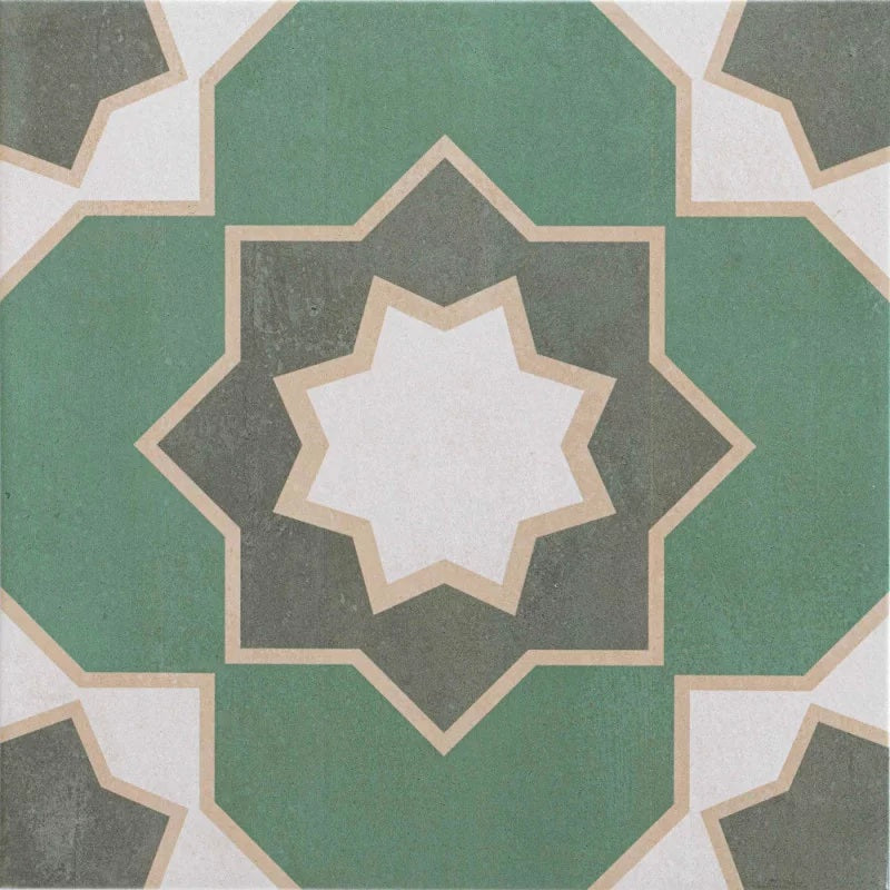Carrelage Effet carreau de ciment Izmir Olive 33x33 cm de Realonda