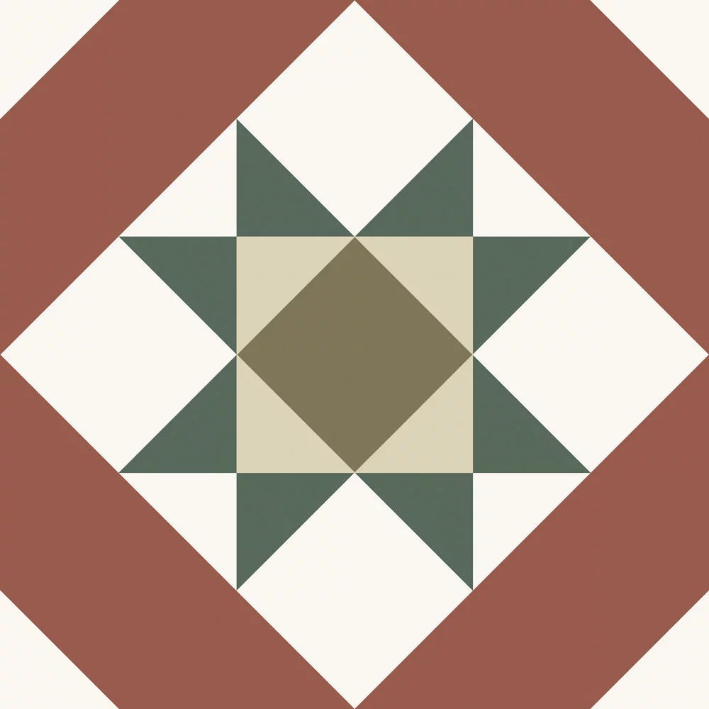 Carrelage Effet Carreau de Ciment Terracotta Kompas Vetro 20x20 cm de Nanda Tiles