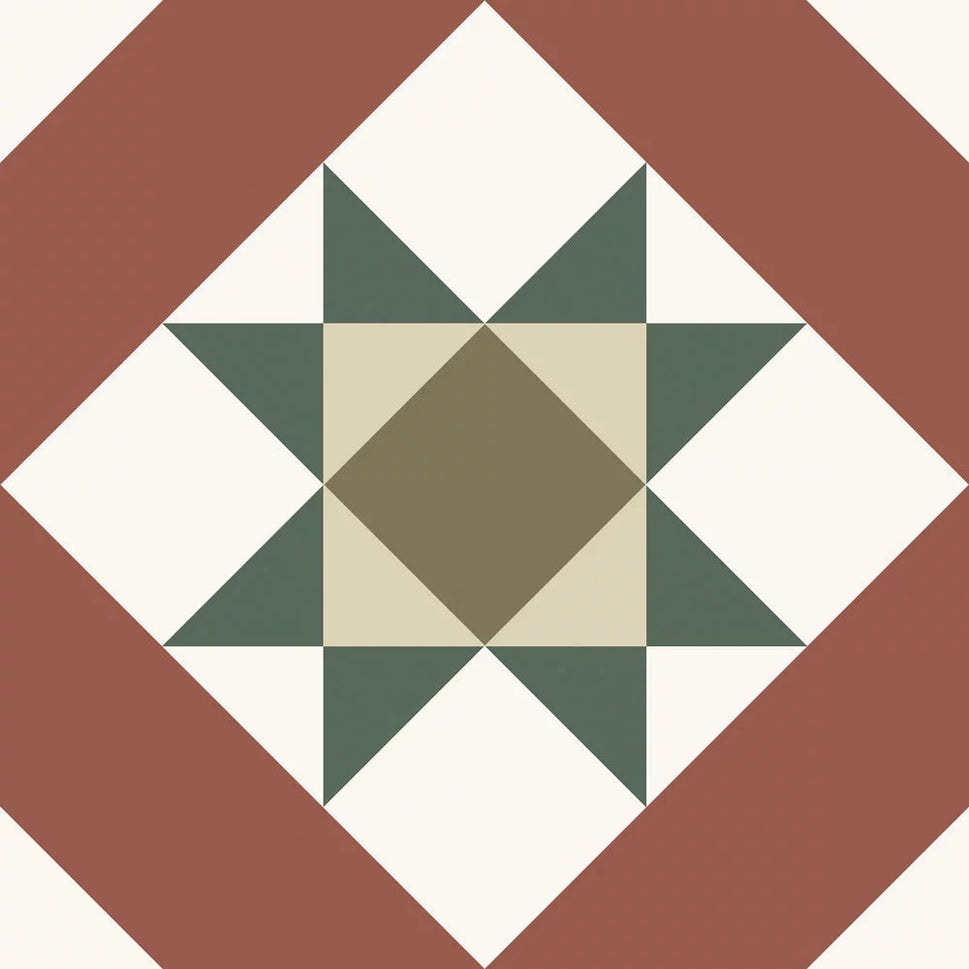 Carrelage Effet Carreau de Ciment Terracotta Kompas Vetro 20x20 cm de Nanda Tiles