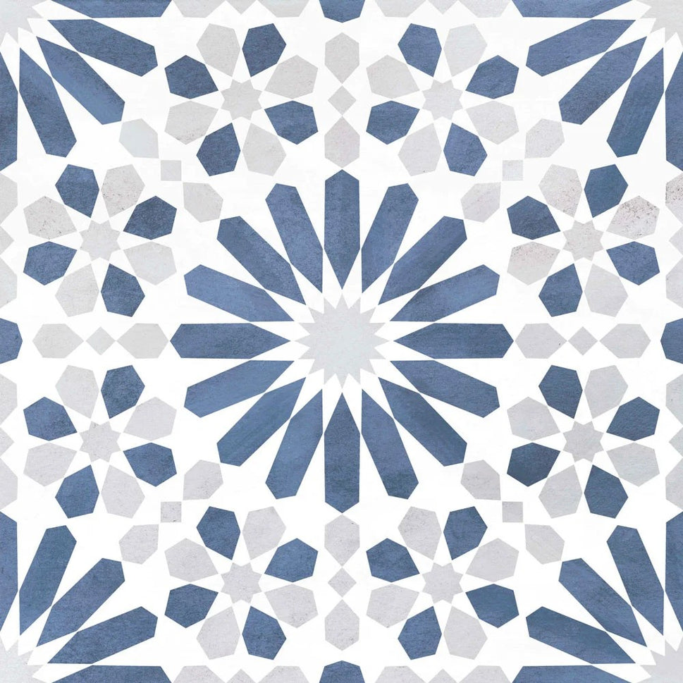 Echantillon carrelage Effet Carreau de Ciment Marrakech Blue 44x44 cm