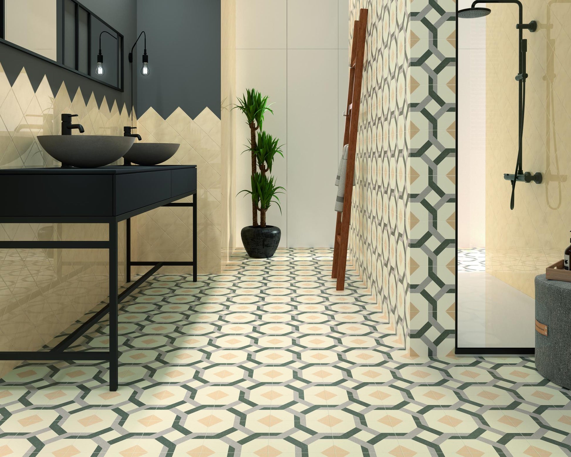 Carrelage Effet Carreau de Ciment Viana 20x20 cm de Dune