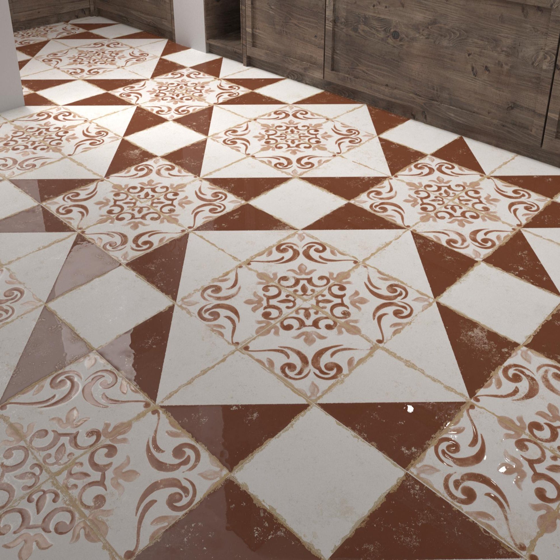 Carrelage Effet Carreau de Ciment Vieilli Antiga Blanco 20x20 cm de Dune