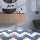 Carrelage Effet Carreau de Ciment Vieilli Cabanyal Azul 20x20 cm de Dune20x20 cm Boîte de 0.68 m²