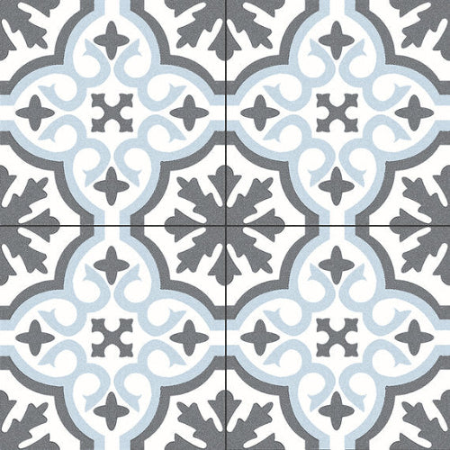 Carrelage Effet Carreau de Ciment Chelsea Sky 45x45 cm  de Ecoceramic