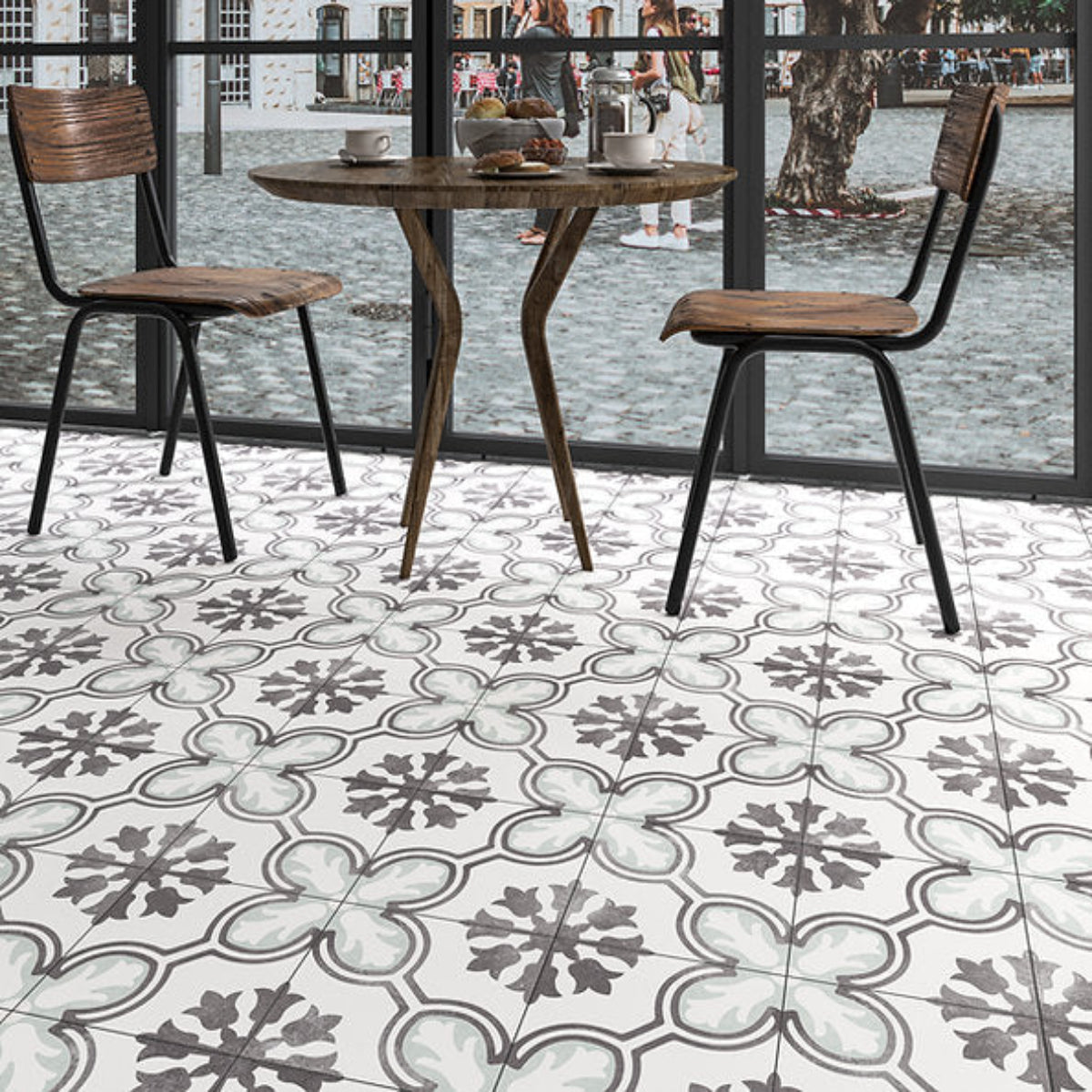 Carrelage Effet Carreau de Ciment Swansea Orchid 45x45 cm  de Ecoceramic