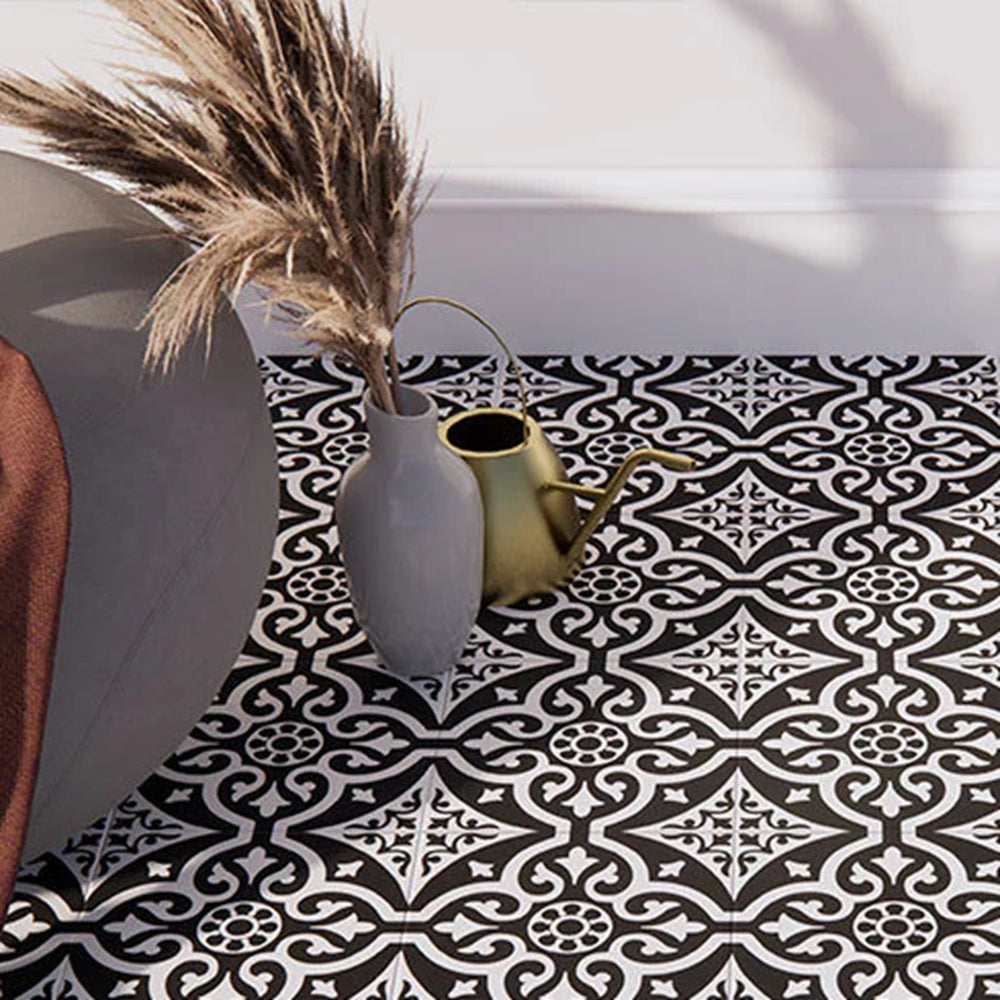 Carrelage Effet Carreau De Ciment Pre Chester Black 45x45 cm de Prissmacer