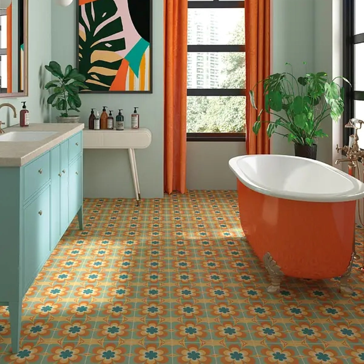 Carrelage Effet Carreau de Ciment Groovy Decor N8 20x20 cm de Cevica