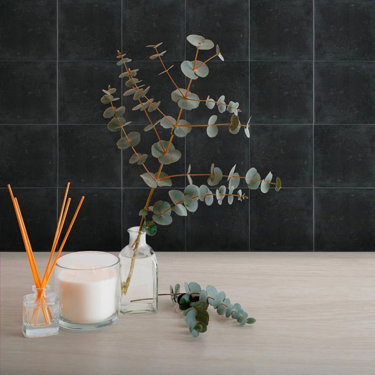 Carrelage Effet Carreau Ciment Marlow Black Oasis 11,5x11,5 cm de Nanda Tiles
