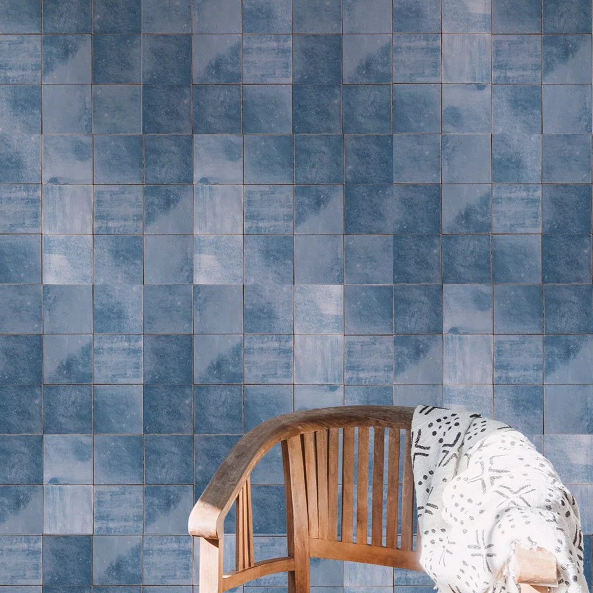 Carrelage Effet Carreau Ciment Marlow Blue Bayou 11,5x11,5 cm de Nanda Tiles