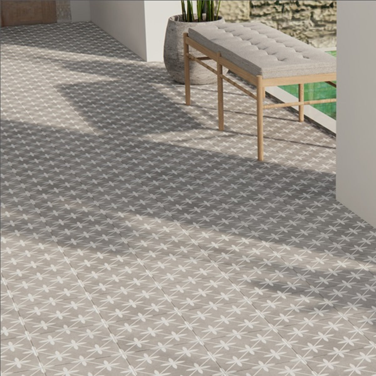Carrelage Effet Carreau De Ciment Pre Star Grey 45x45 cm de Prissmacer