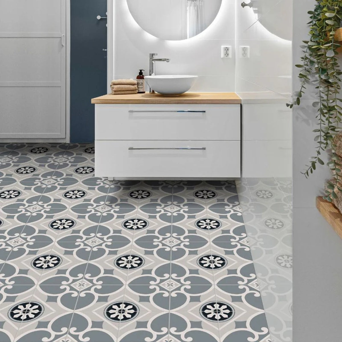 Carrelage Effet Carreau de Ciment Lys 20x20 cm