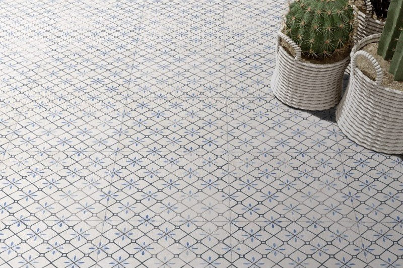 Carrelage Effet Carreau de Ciment Venice Denim 32,9x32,9 cm de Realonda