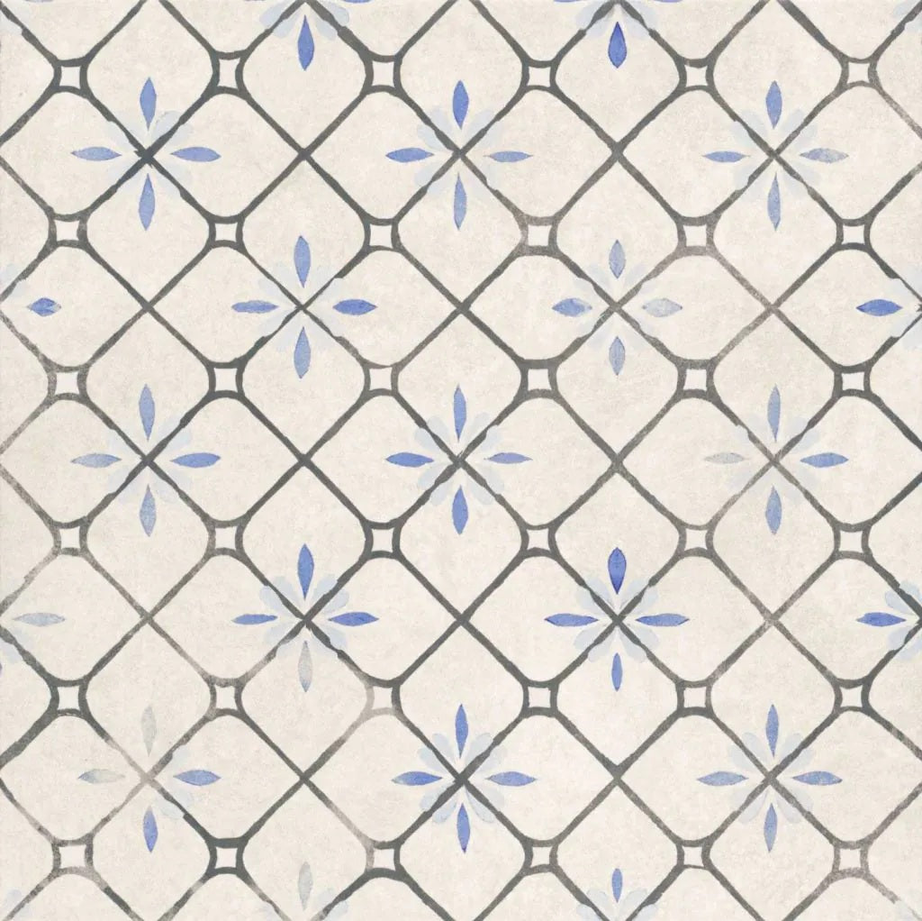 Carrelage Effet Carreau de Ciment Venice Denim 32,9x32,9 cm de Realonda