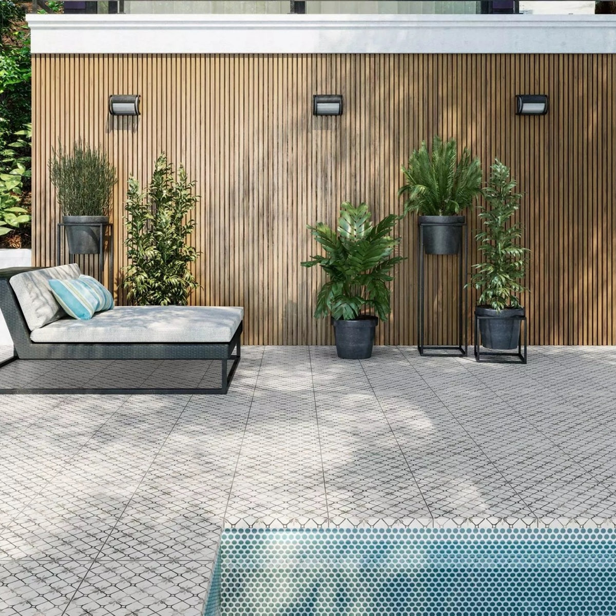 Carrelage Effet Carreau de Ciment Venice Smoke 32,9x32,9 cm de Realonda