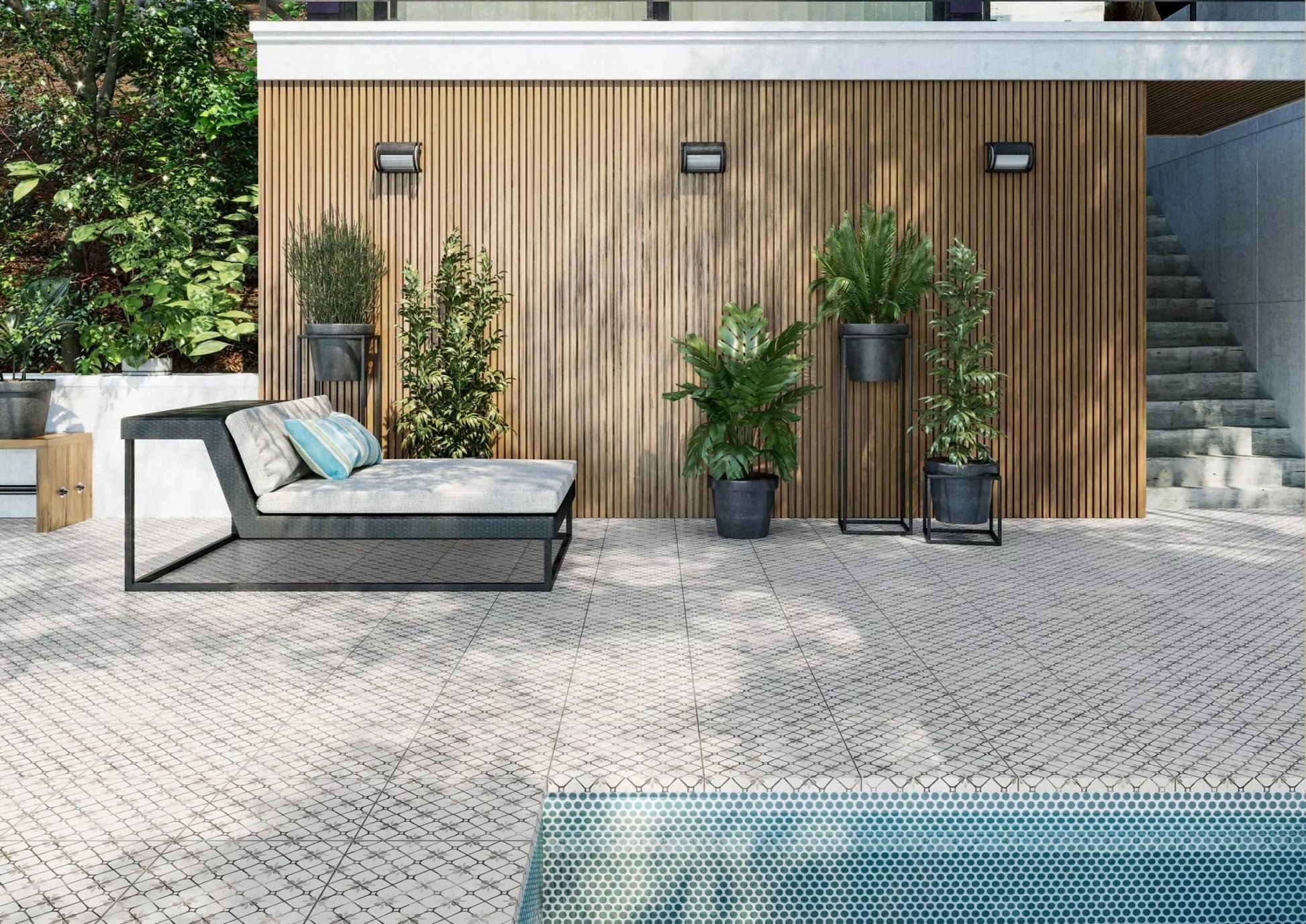 Carrelage Effet Carreau de Ciment Venice Smoke 32,9x32,9 cm de Realonda