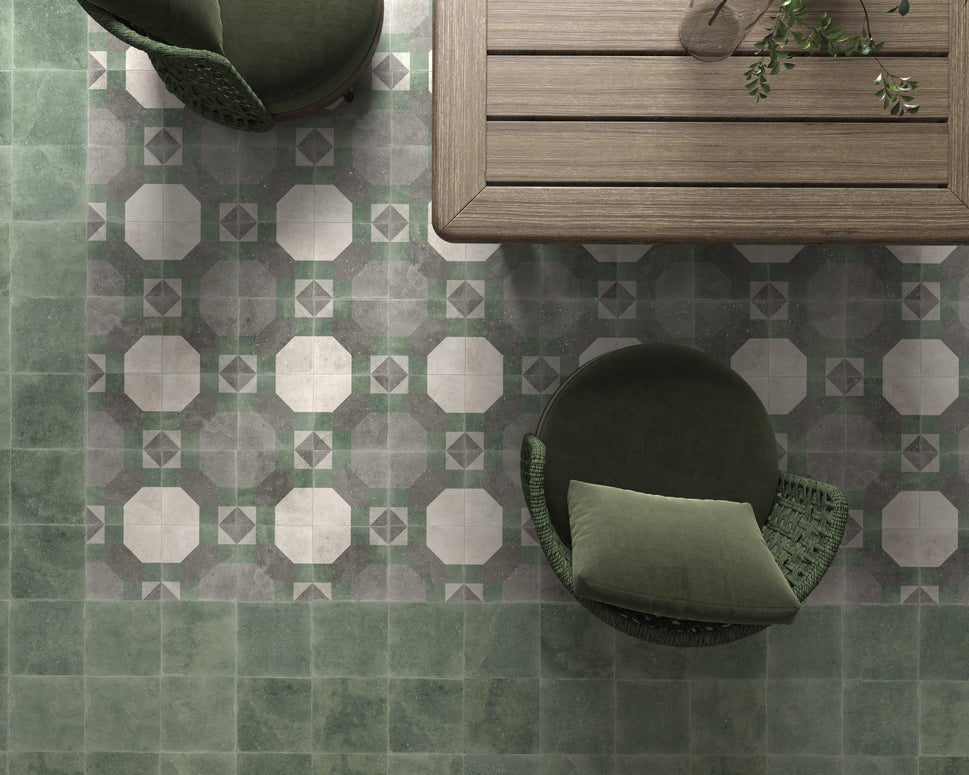 Carrelage Effet Carreau de Ciment Garibaldi 20x20 cm de Dune