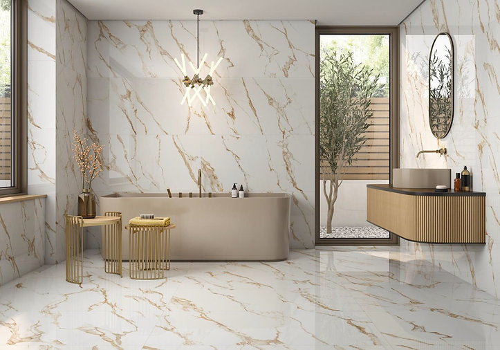 Effet marbre Calacatta Royal 60x120 cm