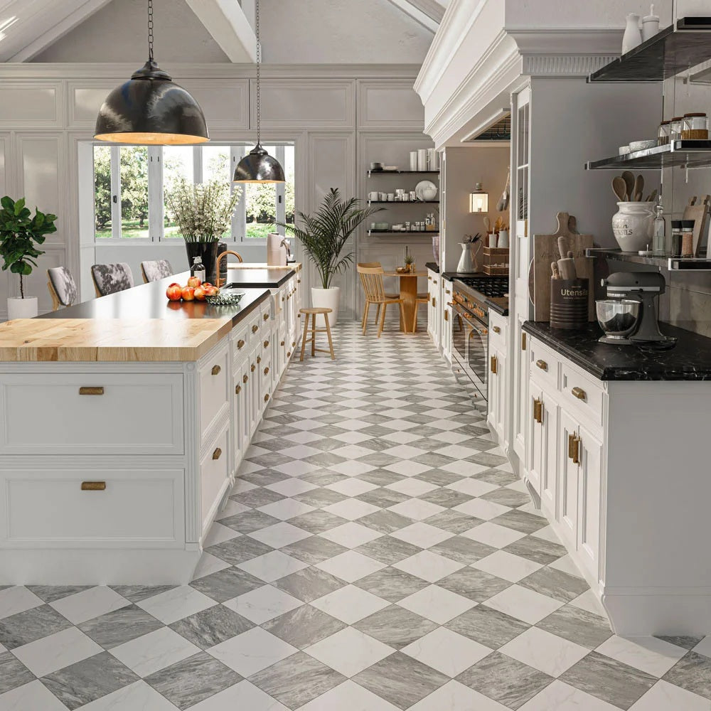 Carrelage Effet Marbre Chess Bardiglio 44x44 cm de Realonda