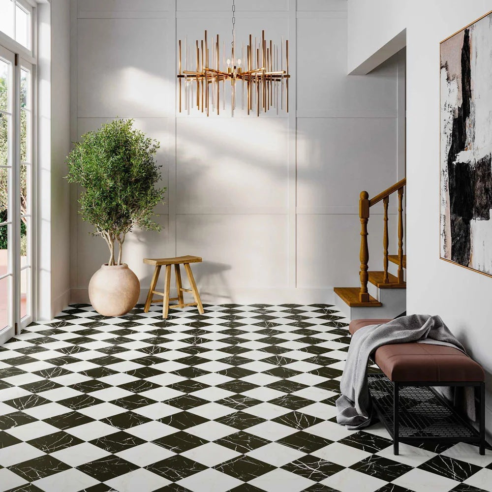 Carrelage Effet Marbre Chess Marquina 44x44 cm de Realonda