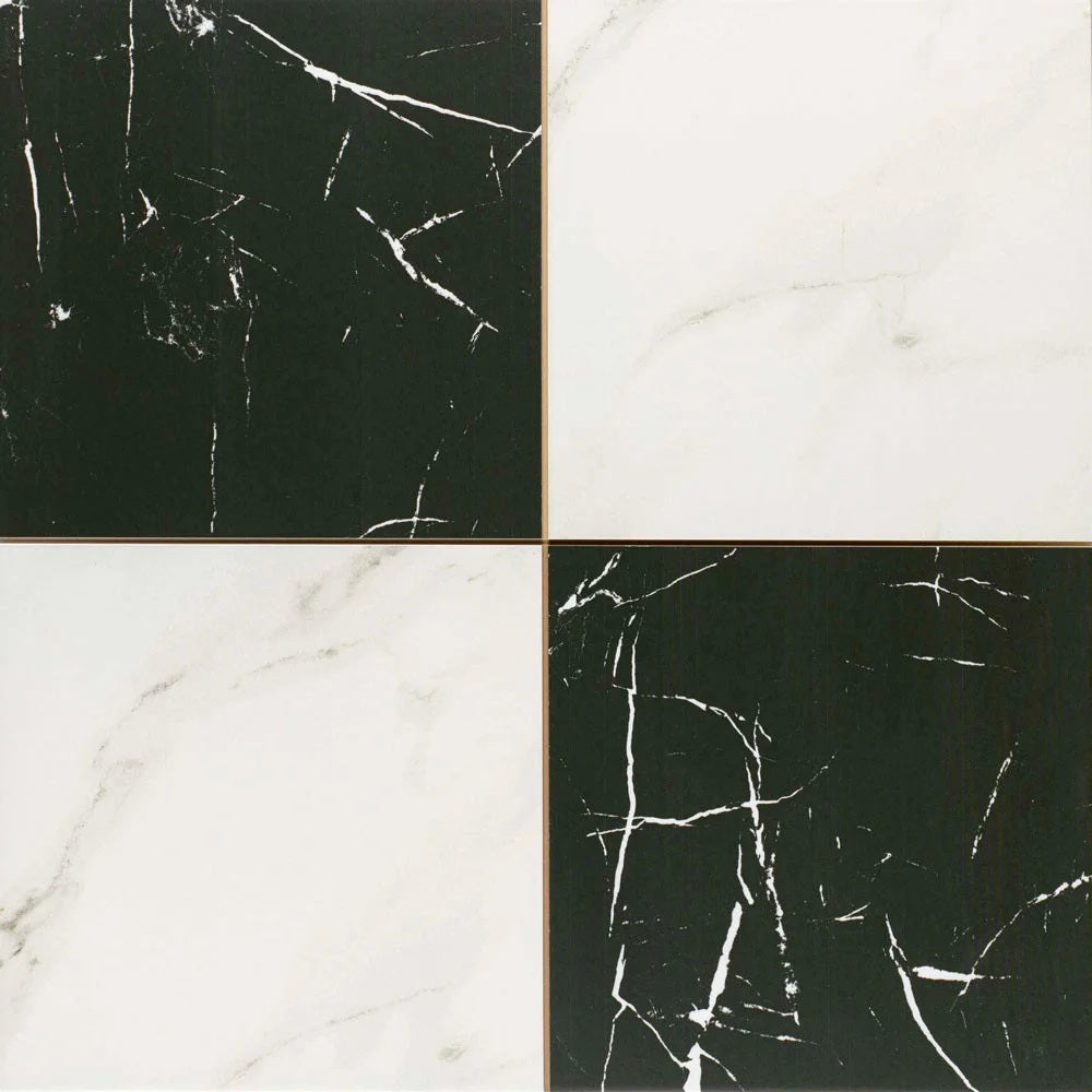 Carrelage Effet Marbre Chess Marquina 44x44 cm de Realonda