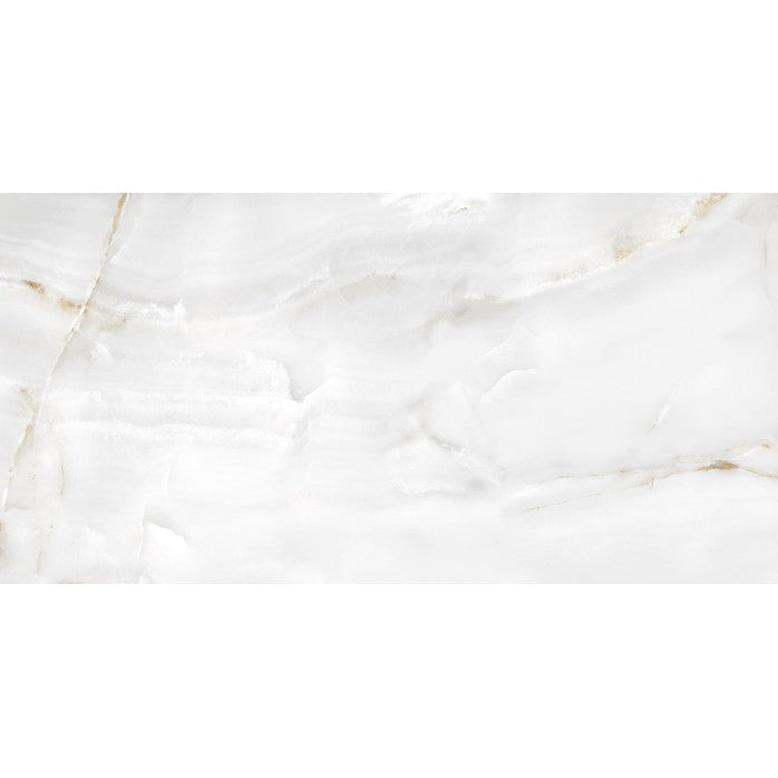Carrelage Effet Marbre Eternal White Brillant 60x120 cm de Ecoceramic