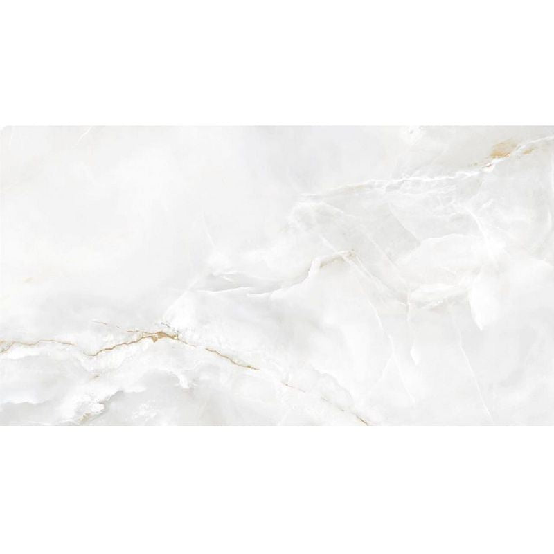 Carrelage Effet Marbre Eternal White Brillant 60x120 cm de Ecoceramic