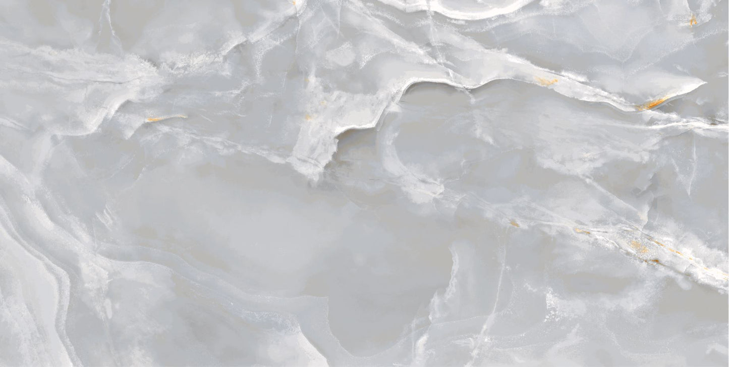 Carrelage Effet Marbre Eternal Pearl Brillant 60x120 cm de Ecoceramic
