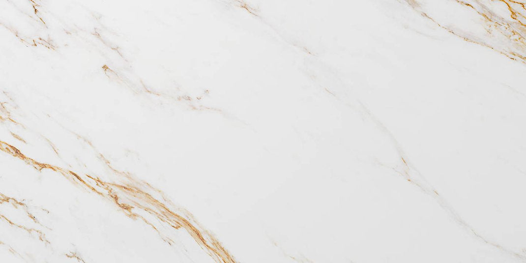 Carrelage Effet Marbre Blanc Royal Gold Poli Brillant 60x120 cm de Prissmacer