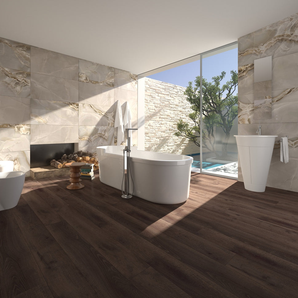 Carrelage Effet Marbre Selene Cappuccino Poli Brillant 60x120 cm de Dune