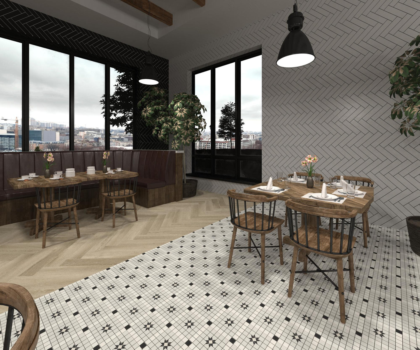 Carrelage Effet Mosaique Mintons Buckingham 20x20 cm de Dune