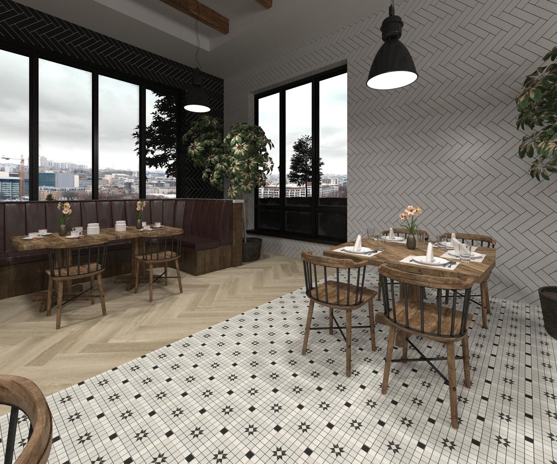 Carrelage Effet Mosaique Mintons Buckingham 20x20 cm de Dune