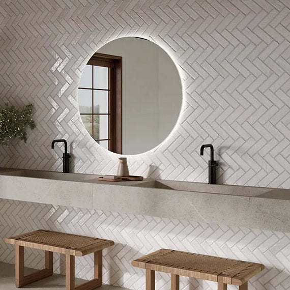 Carrelage effet Brique Coimbra White 40x60 cm de Ecoceramic