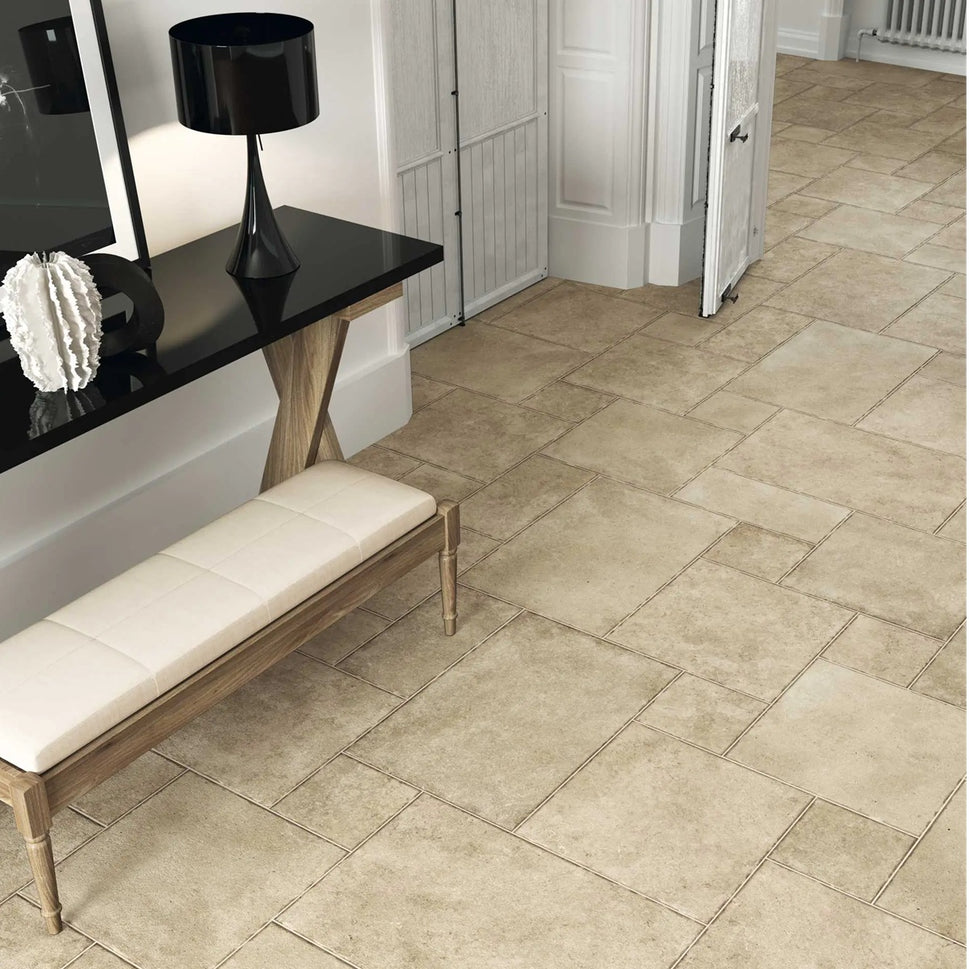 Carrelage Effet Pierre Modular Borgogna Stone Beige Multiformat de Realonda