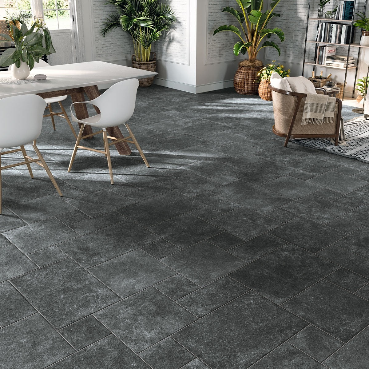 Carrelage Effet Pierre Modular Borgogna Stone Black Multiformat de Realonda