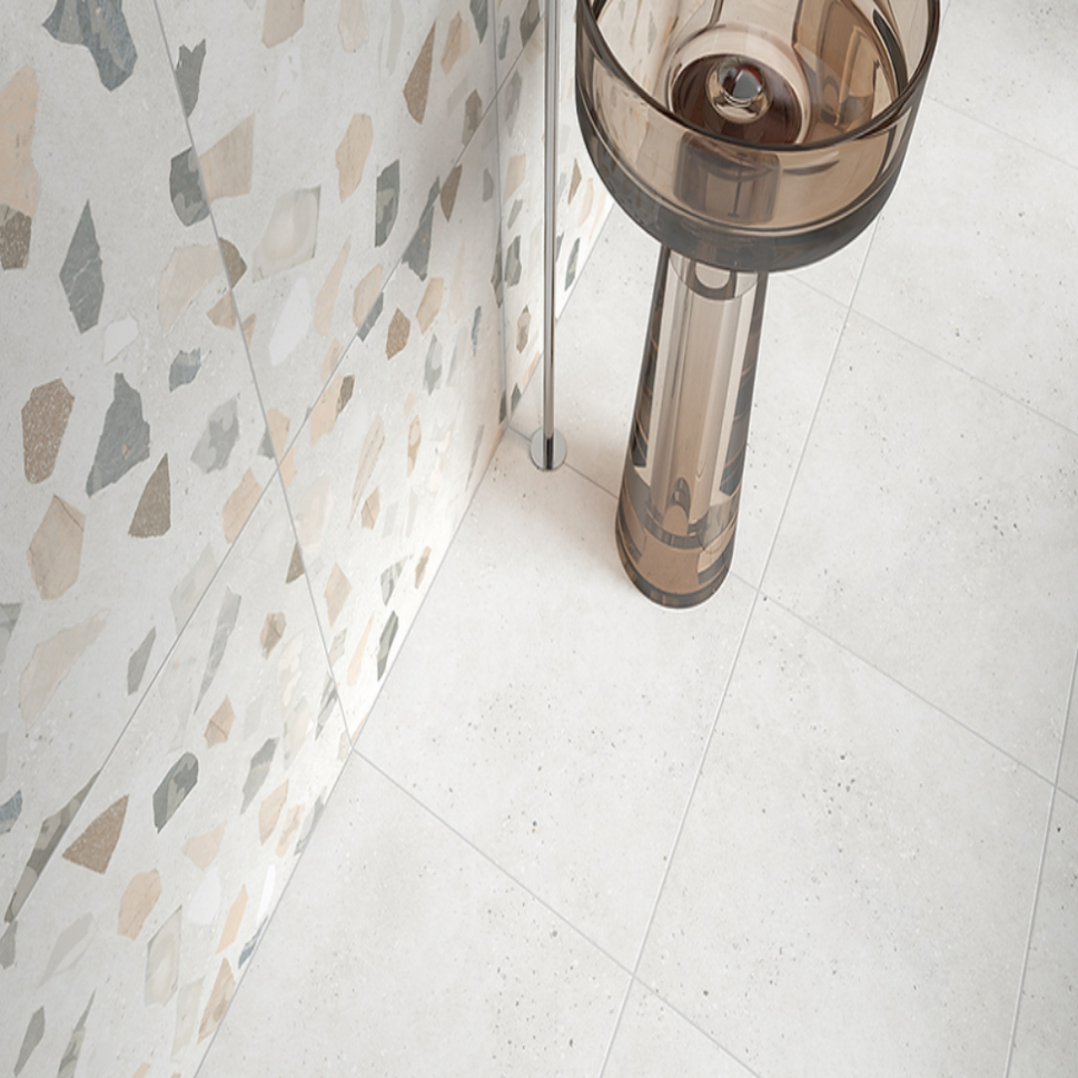 Carrelage Effet Pierre rectifie Retro Off White 60x120 cm de Cinca