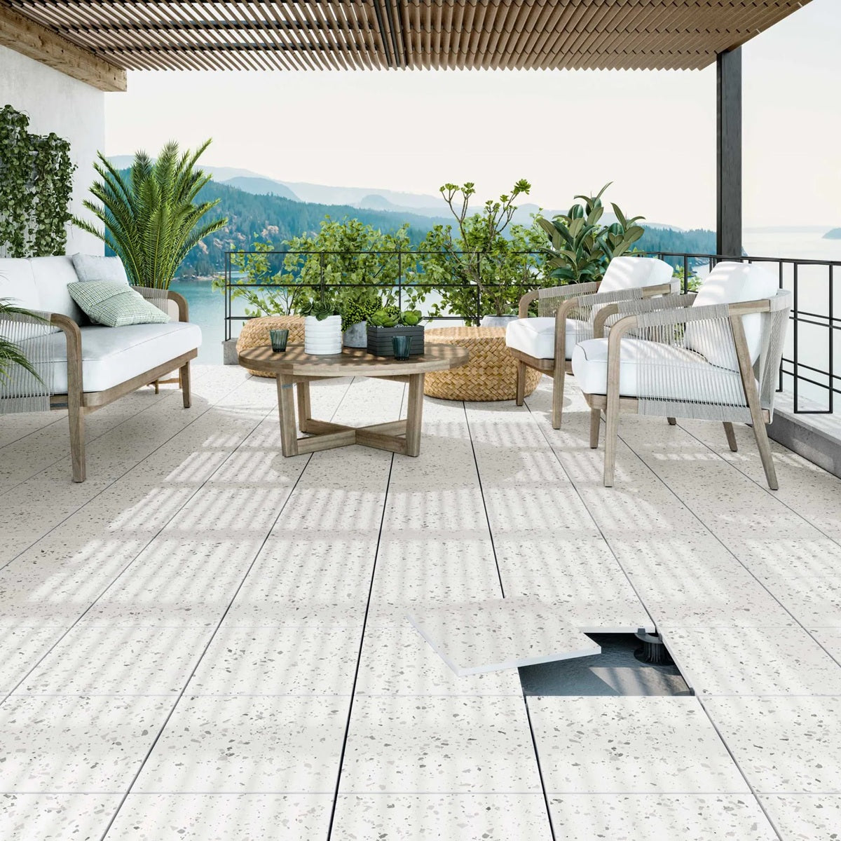 Carrelage Effet Terrazzo Carnival White 32,9 x 32,9 cm de Realonda