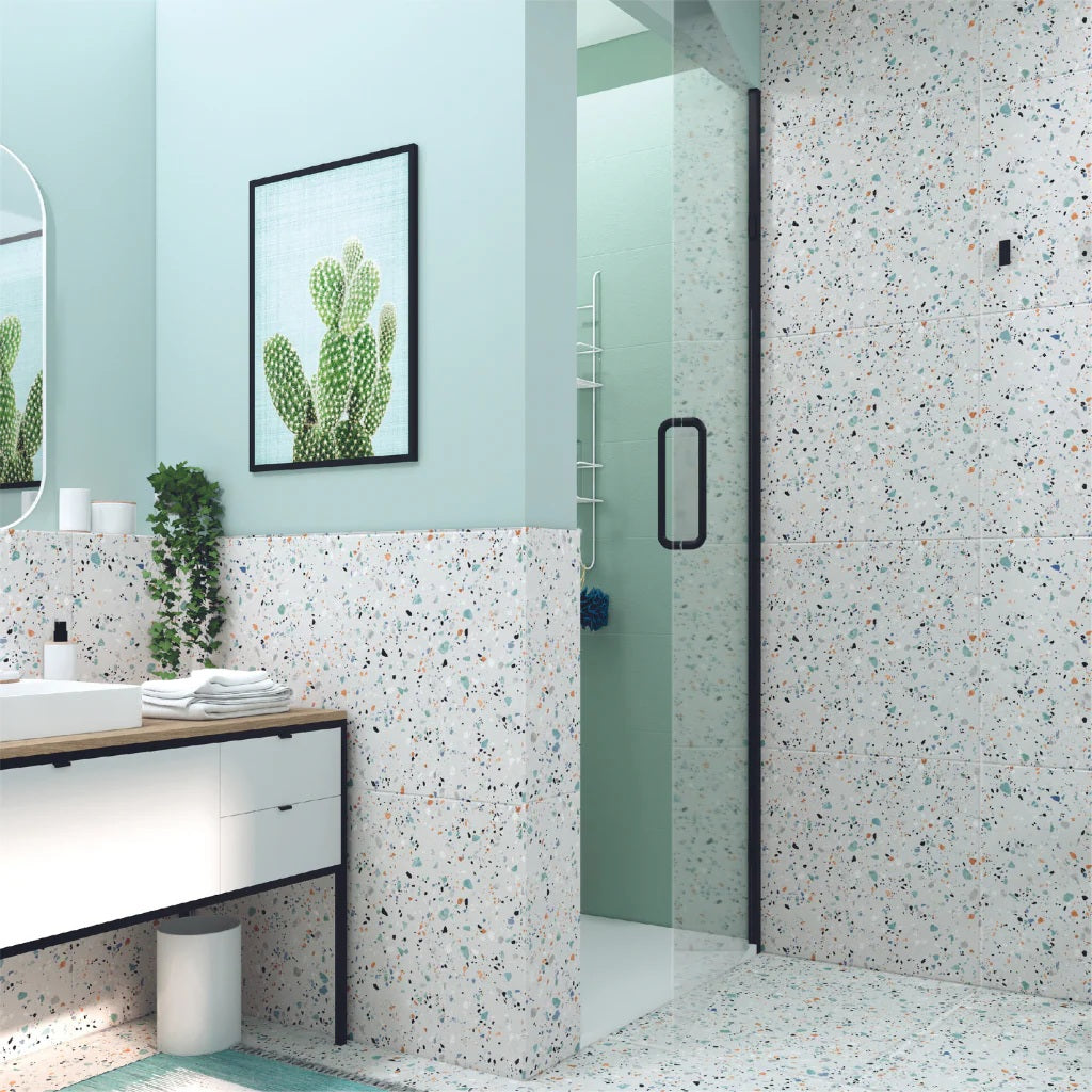 Carrelage Effet Terrazzo Rectifie Gobi Bianco 60x60 cm de Prissmacer