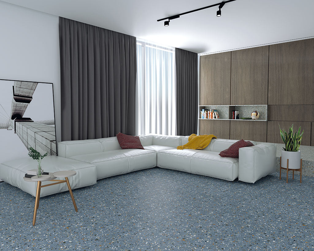 Effet Terrazzo rectifié Gobi Blu