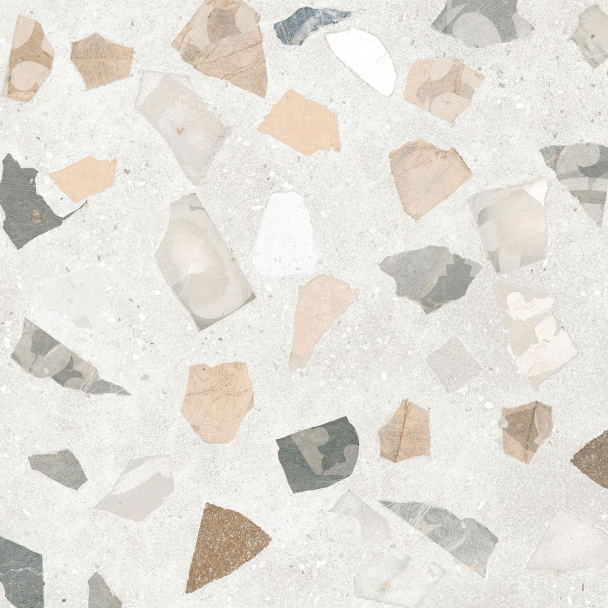 Carrelage Effet Terrazzo rectifie Retro Off White 60x60 cm de Cinca