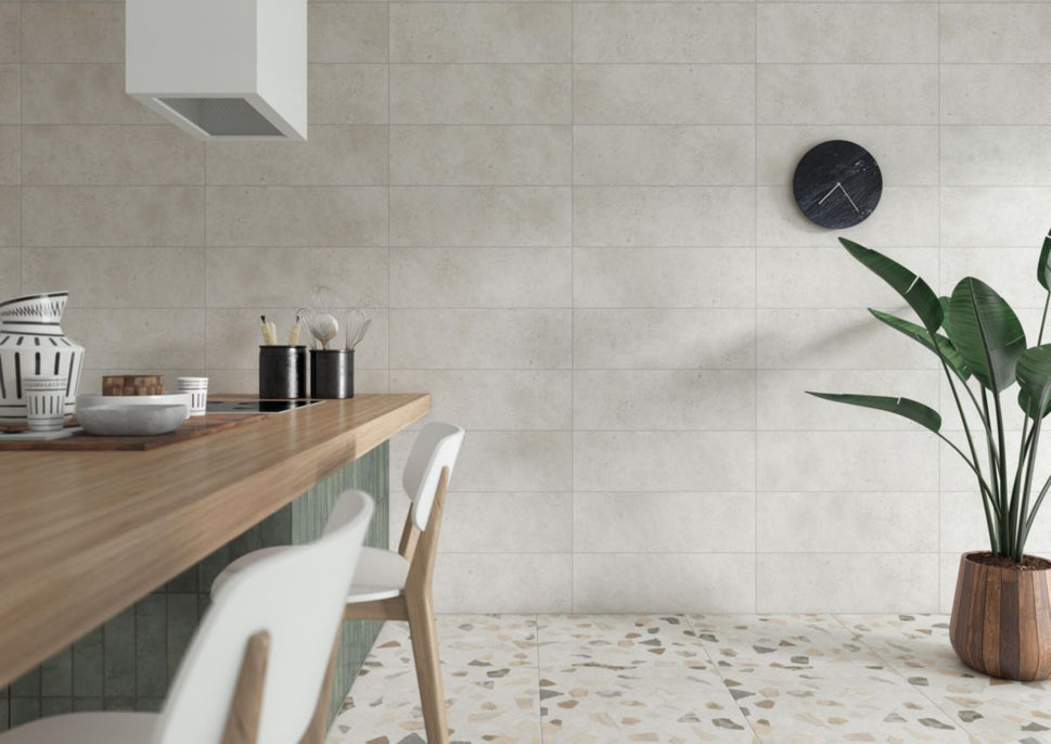 Carrelage Effet Terrazzo rectifie Retro Off White 60x120 cm de Cinca60x120 cm  Boite de 1.44 m² / Antidérapant R10