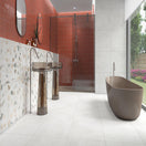 Carrelage Effet Terrazzo rectifie Retro Off White 60x60 cm de Cinca60x60 cm  Boite de 1.44 m² / Antidérapant R10