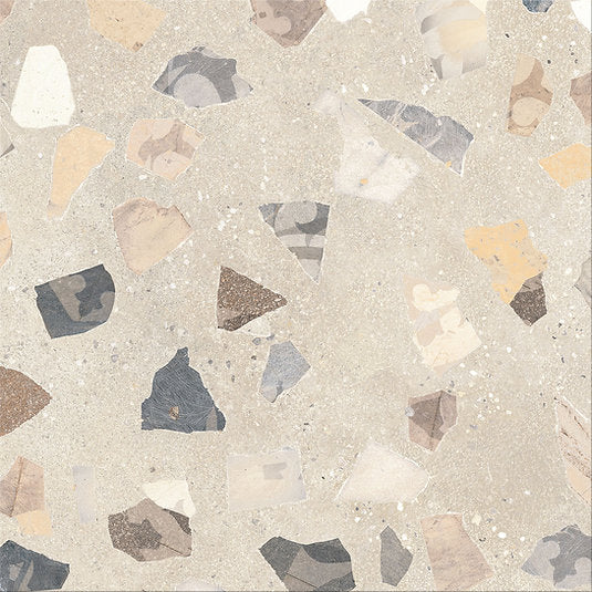 Carrelage Effet Terrazzo rectifie Retro Sand 60x60 cm de Cinca