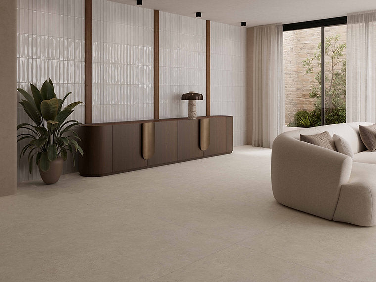 Carrelage Effet Zellige Atlantis White Mat ou Brillant 31,6x60 cm de Ecoceramic
