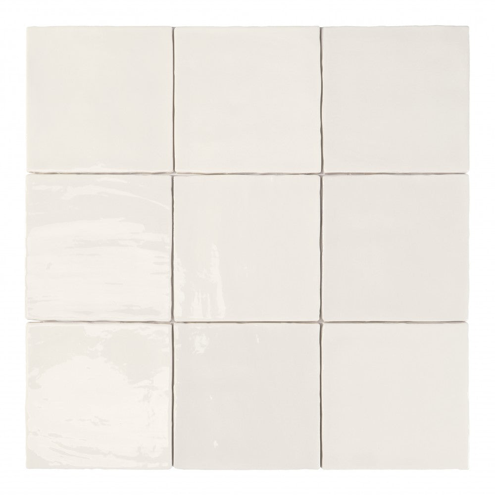 Carrelage Effet Zellige Tabarca Blanco Brillant 15x15 cm de Dune