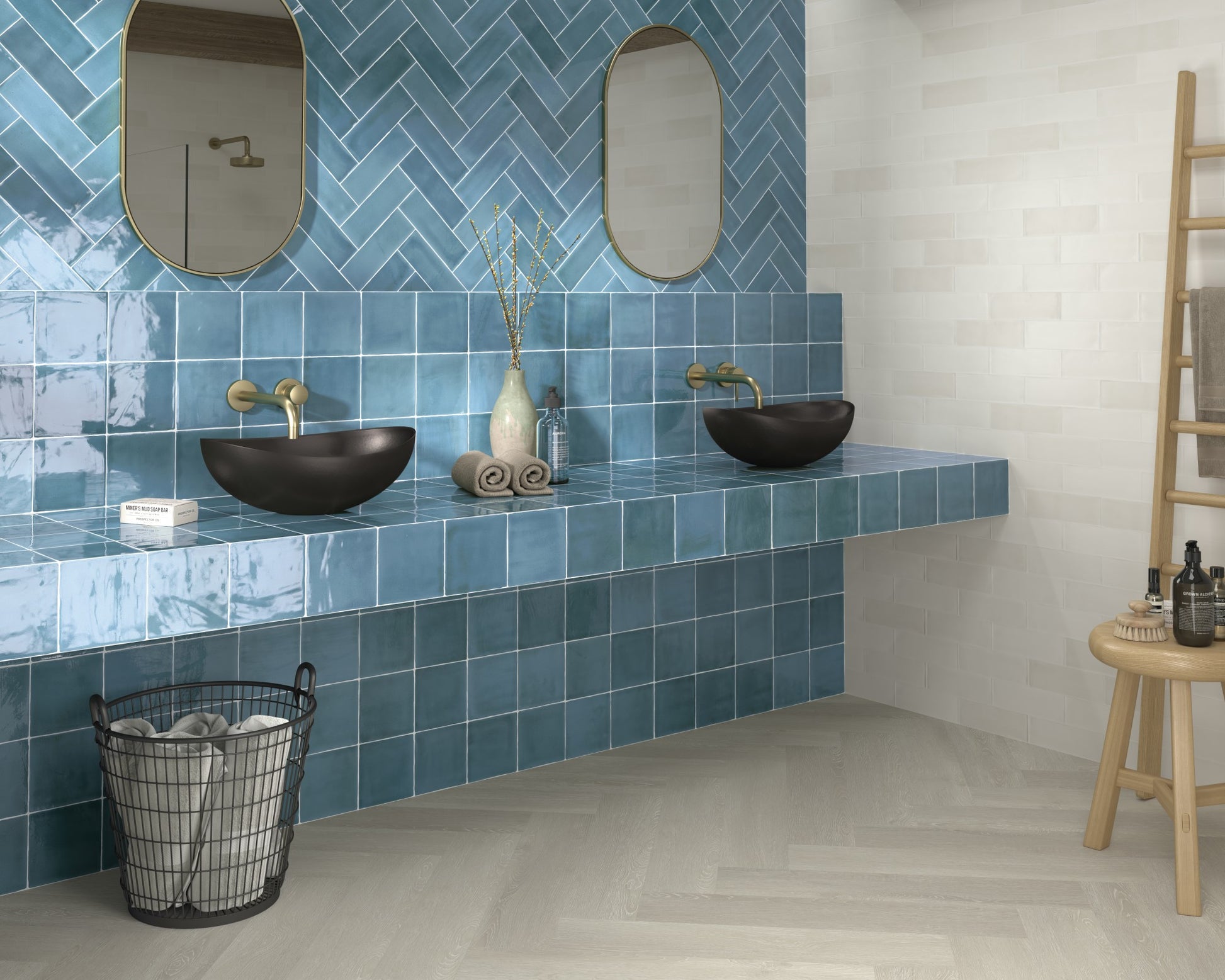 Carrelage Effet Zellige Brillant Tabarca Cielo 7.5x23 cm de Dune
