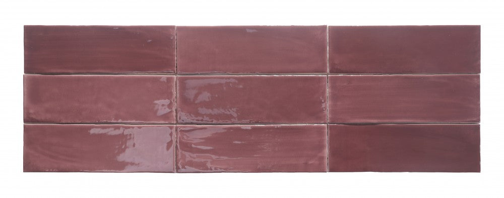 Carrelage Effet Zellige Brillant Tabarca Granate 7.5x23 cm de Dune