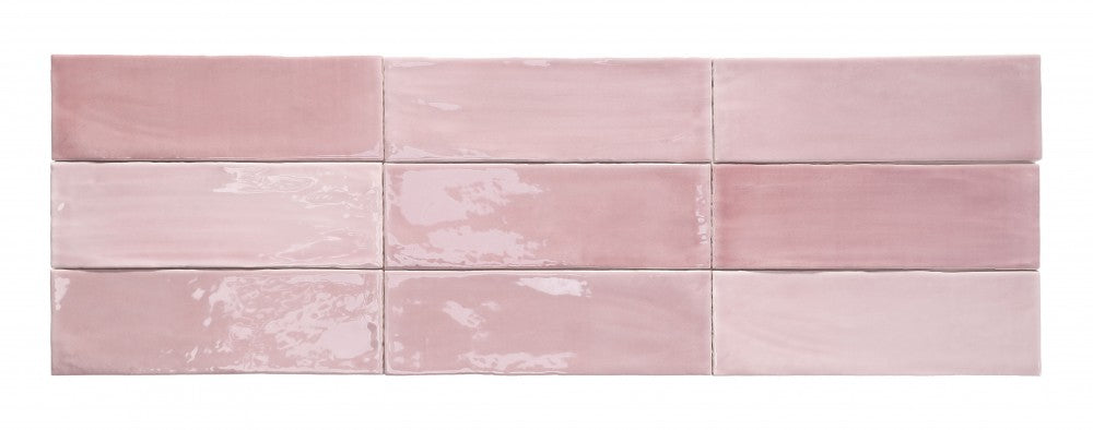 Carrelage Effet Zellige Brillant Tabarca Rosa 7,5x23 cm de Dune